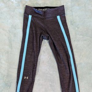 Under Armour gray tights with blue stripe (Sm)
